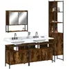 vidaXL Ensemble de meubles de salle de bain 4 pcs Chêne fumé Bois