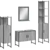 vidaXL Ensemble d'armoires de salle de bain 4 pcs sonoma gris