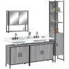 vidaXL Ensemble de meubles de salle de bain 4 pcs Sonoma gris