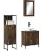 vidaXL Ensemble de meubles de salle de bain 3 pcs Chêne fumé