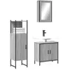 vidaXL Ensemble de meubles de salle de bain 3 pcs Sonoma gris