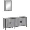 vidaXL Ensemble de meubles de salle de bain 3 pcs Sonoma gris