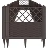 vidaXL Jardinière avec piquets marron 363,5x43,5x43,5 cm PP