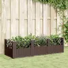 vidaXL Jardinière avec piquets marron 123,5x43,5x43,5 cm PP