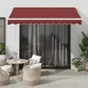 vidaXL Auvent manuel rétractable avec LED bordeaux 300x250 cm