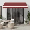 vidaXL Auvent rétractable automatique avec LED bordeaux 300x250 cm
