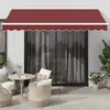 vidaXL Auvent manuel rétractable bordeaux 350x250 cm
