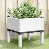 vidaXL Jardinière avec pieds blanc 40x40x42 cm PP