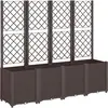 vidaXL Jardinière avec treillis marron 160x40x140 cm PP