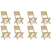 vidaXL Chaises pliables de jardin lot de 8 bois massif d'acacia