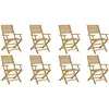 vidaXL Chaises pliables de jardin lot de 8 bois massif d'acacia