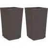 vidaXL Jardinières 2 pcs marron 32,5x32,5x57 cm polypropylène