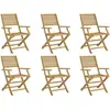 vidaXL Chaises pliables de jardin lot de 6 bois massif d'acacia