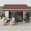 vidaXL Auvent rétractable automatique avec LED marron 400x350 cm