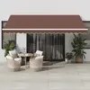 vidaXL Auvent rétractable automatique avec LED marron 450x350 cm
