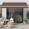 vidaXL Auvent rétractable automatique avec LED marron 350x250 cm