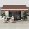 vidaXL Auvent rétractable automatique avec LED marron 450x300 cm