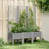 vidaXL Jardinière avec treillis gris clair 120x40x142 cm PP