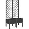 vidaXL Jardinière avec treillis noir 80x40x142 cm PP