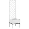 vidaXL Jardinière avec treillis blanc 40x40x142 cm PP