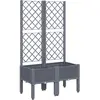 vidaXL Jardinière avec treillis gris 80x40x142 cm PP