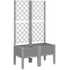 vidaXL Jardinière avec treillis gris clair 80x40x142 cm PP