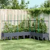 vidaXL Jardinière avec treillis gris 200x160x142,5 cm PP