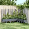 vidaXL Jardinière avec treillis gris 200x160x142 cm PP