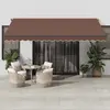vidaXL Auvent manuel rétractable avec LED marron 450x350 cm