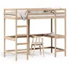 Lit superposé avec bureau 100x200 cm bois de pin massif Vidaxl Natural