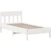 vidaXL Cadre de lit avec tête de lit blanc 90x200cm bois de pin massif