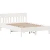 vidaXL Cadre de lit sans matelas blanc 135x190 cm bois de pin massif