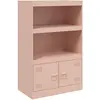 vidaXL Buffet rose 67x39x107 cm acier