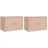 vidaXL Meubles TV 2 pcs rose 67x39x44 cm acier