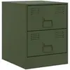 vidaXL Tables de chevet 2 pcs vert 34,5x39x44 cm acier