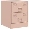 vidaXL Tables de chevet 2 pcs rose 34,5x39x44 cm acier