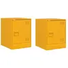 vidaXL Tables de chevet 2 pcs jaune moutarde 34,5x39x44 cm acier