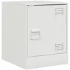 vidaXL Table de chevet blanc 34,5x39x44 cm acier