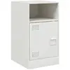 vidaXL Table de chevet blanc 34,5x39x62 cm acier