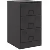 vidaXL Table de chevet noir 34,5x39x62 cm acier