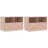 vidaXL Meubles TV 2 pcs rose 67x39x44 cm acier