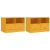 vidaXL Meubles TV 2 pcs jaune moutarde 67x39x44 cm acier