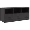 vidaXL Meuble TV noir 99x39x44 cm acier