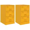 vidaXL Tables de chevet 2 pcs jaune moutarde 34,5x39x62 cm acier