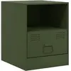 vidaXL Tables de chevet 2 pcs noir vert olive 34,5x39x44 cm acier