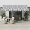 vidaXL Auvent manuel rétractable anthracite et blanc 450x300 cm
