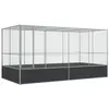 vidaXL Volière avec extension argenté 418x207x212 cm acier