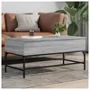 vidaXL Table basse sonoma gris 100x50x45 cm bois d'ingénierie et métal