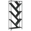 vidaXL Bibliothèque noir 79x30x180 cm bois d'ingénierie et métal
