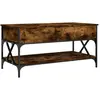 vidaXL Table basse chêne fumé 100x50x50 cm bois d'ingénierie et métal